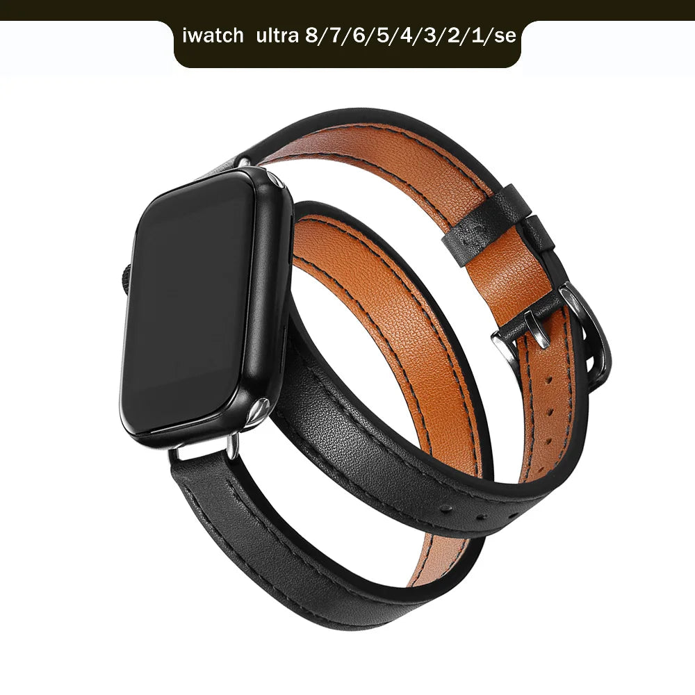 Double Tour Leather Band for Apple Watch - Strap Shack