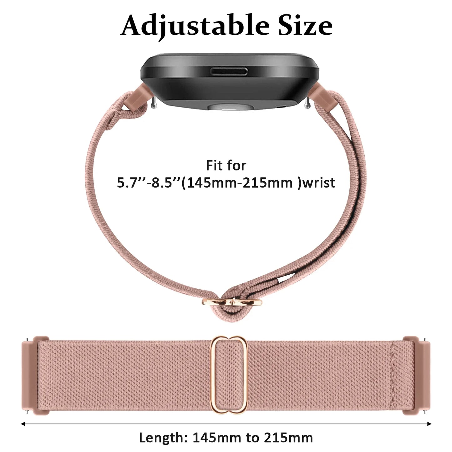 Elastic Nylon Strap for Fitbit Versa & Sense Series