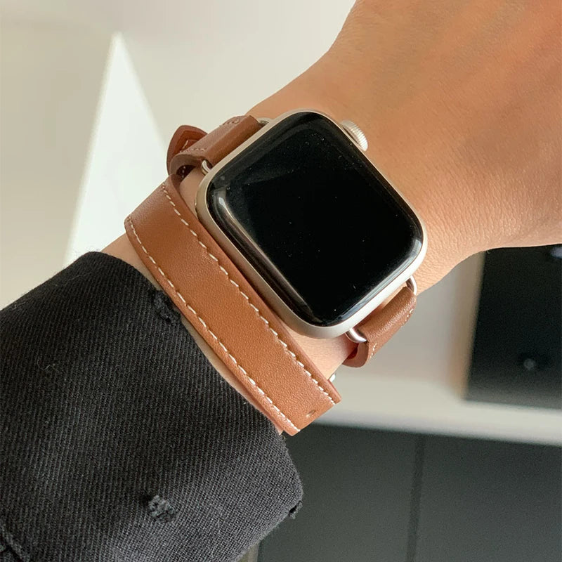 Double Tour Leather Band for Apple Watch - Strap Shack