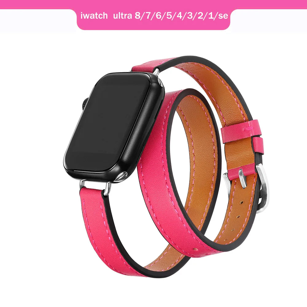 Double Tour Leather Band for Apple Watch - Strap Shack