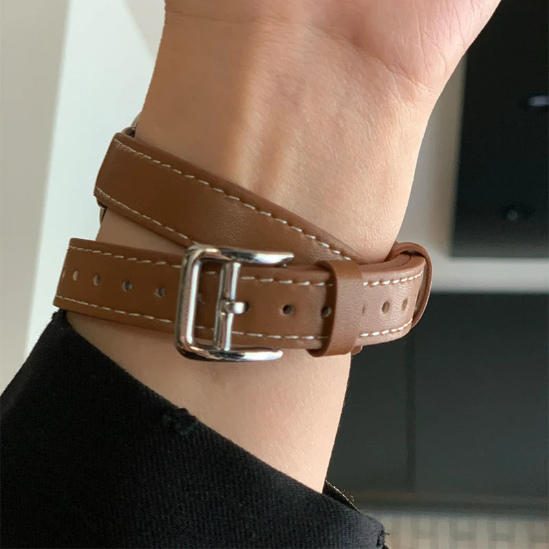 Double Tour Leather Band for Apple Watch - Strap Shack