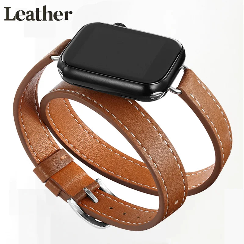 Double Tour Leather Band for Apple Watch - Strap Shack