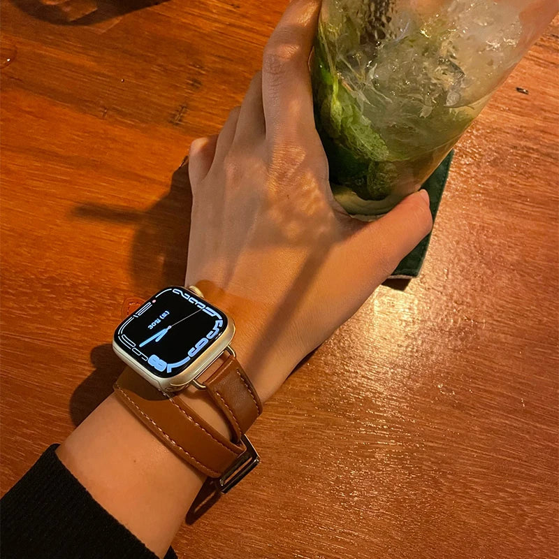 Double Tour Leather Band for Apple Watch - Strap Shack