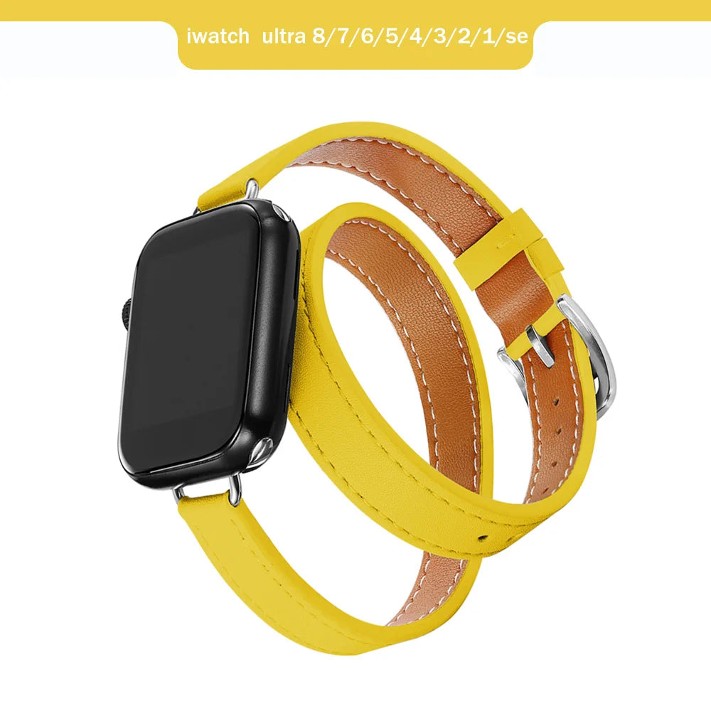 Double Tour Leather Band for Apple Watch - Strap Shack