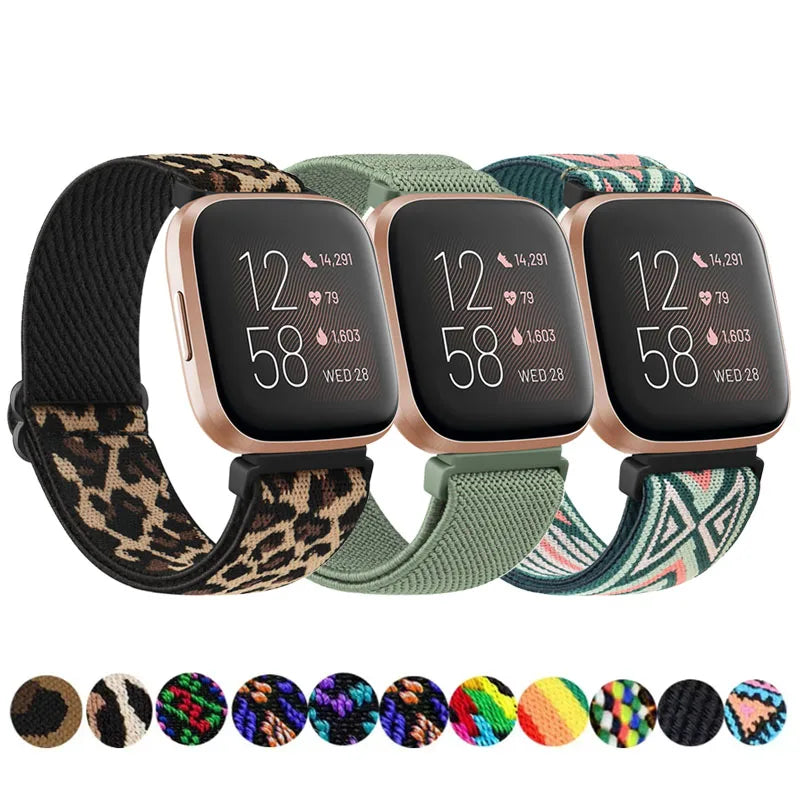 Elastic Nylon Strap for Fitbit Versa & Sense Series