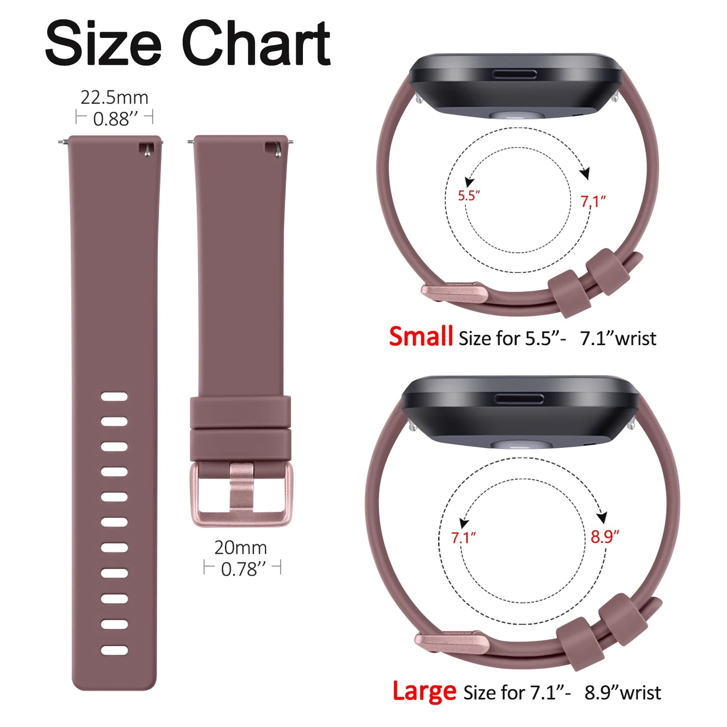 Soft TPU Strap for Fitbit Versa 1, 2, Lite & SE