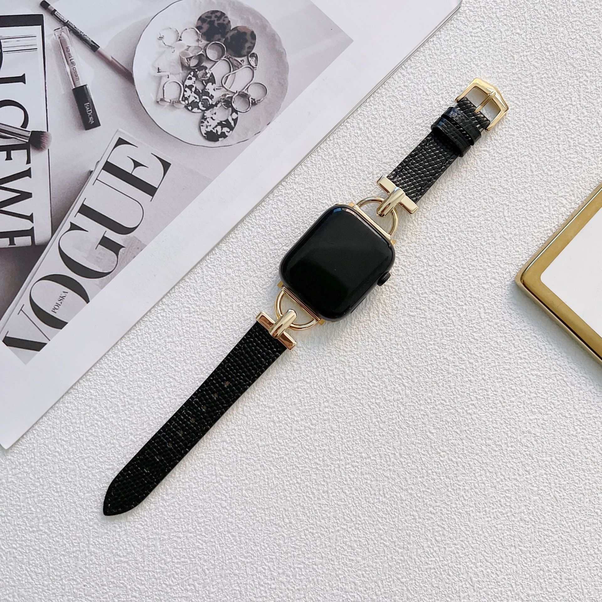 D-Shaped Steel Leather Custom Watch Strap - Strap Shack