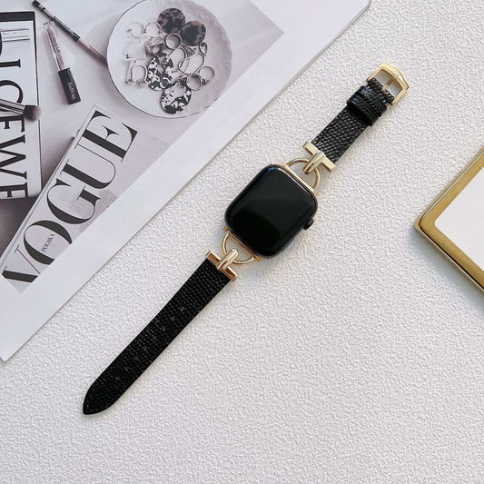 D-Shaped Steel Leather Custom Watch Strap - Strap Shack