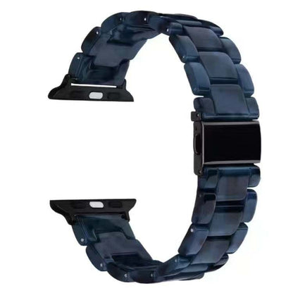 Aurora premium polished Apple resin watch band with unique marbled pattern and stainless steel clasp