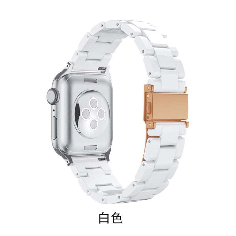 Aurora™ premium polished resin Apple Watch band with unique marbled patterns and stainless steel clasp
