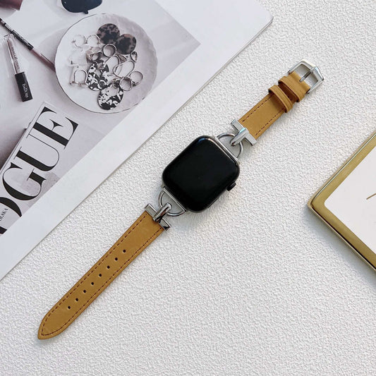 D-Shaped Steel Leather Custom Watch Strap - Strap Shack