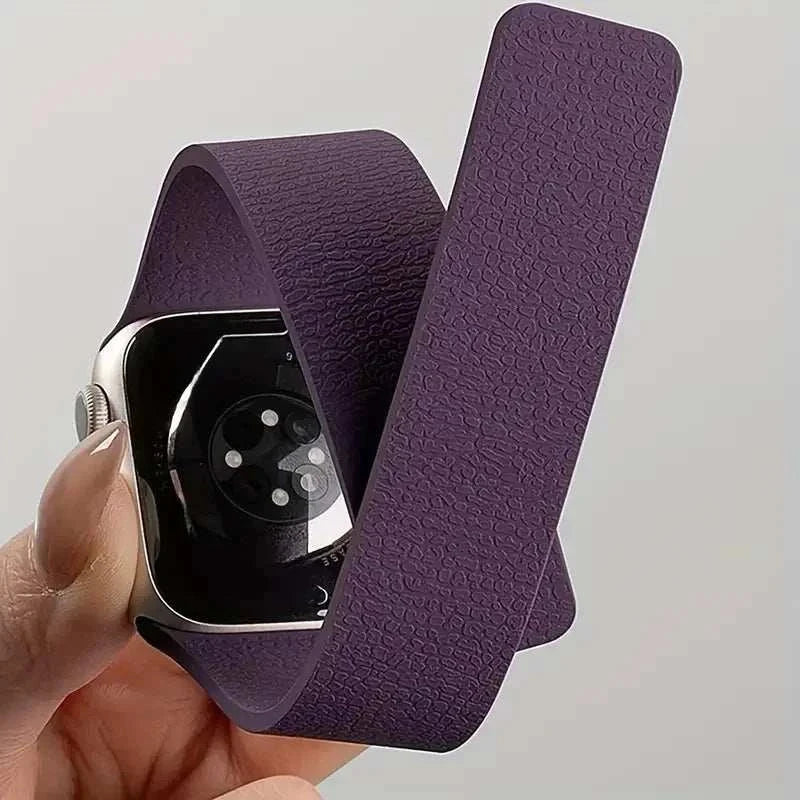 Sleek Magnetic Silicone Apple Watch Band with adjustable magnetic closure and premium soft silicone for all-day comfort