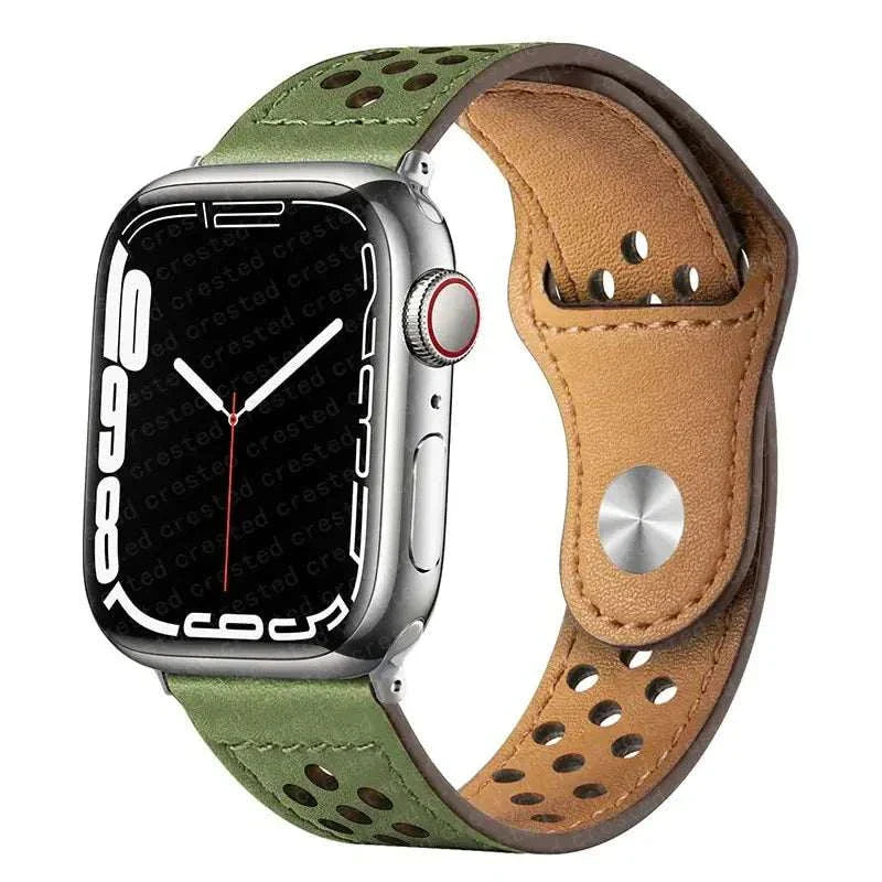 Leather Watch Band For Apple Watch 38mm 40mm 41mm 42mm 44mm 45mm 46mm 49mm - Strap Shack