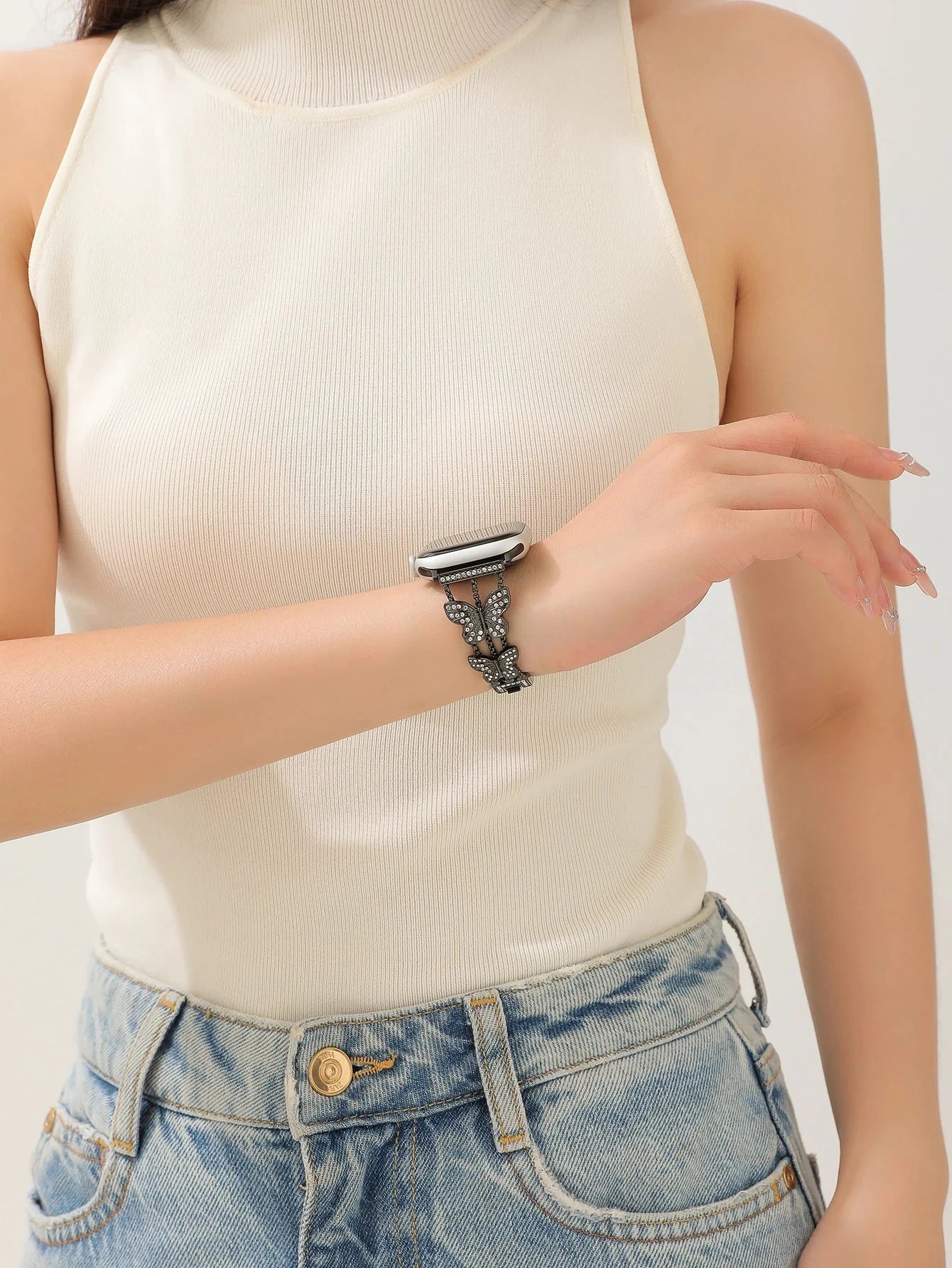 Metal Strap For Apple Watch Bling Butterfly Bracelet Chain 40mm 41mm 45mm 49mm - Strap Shack