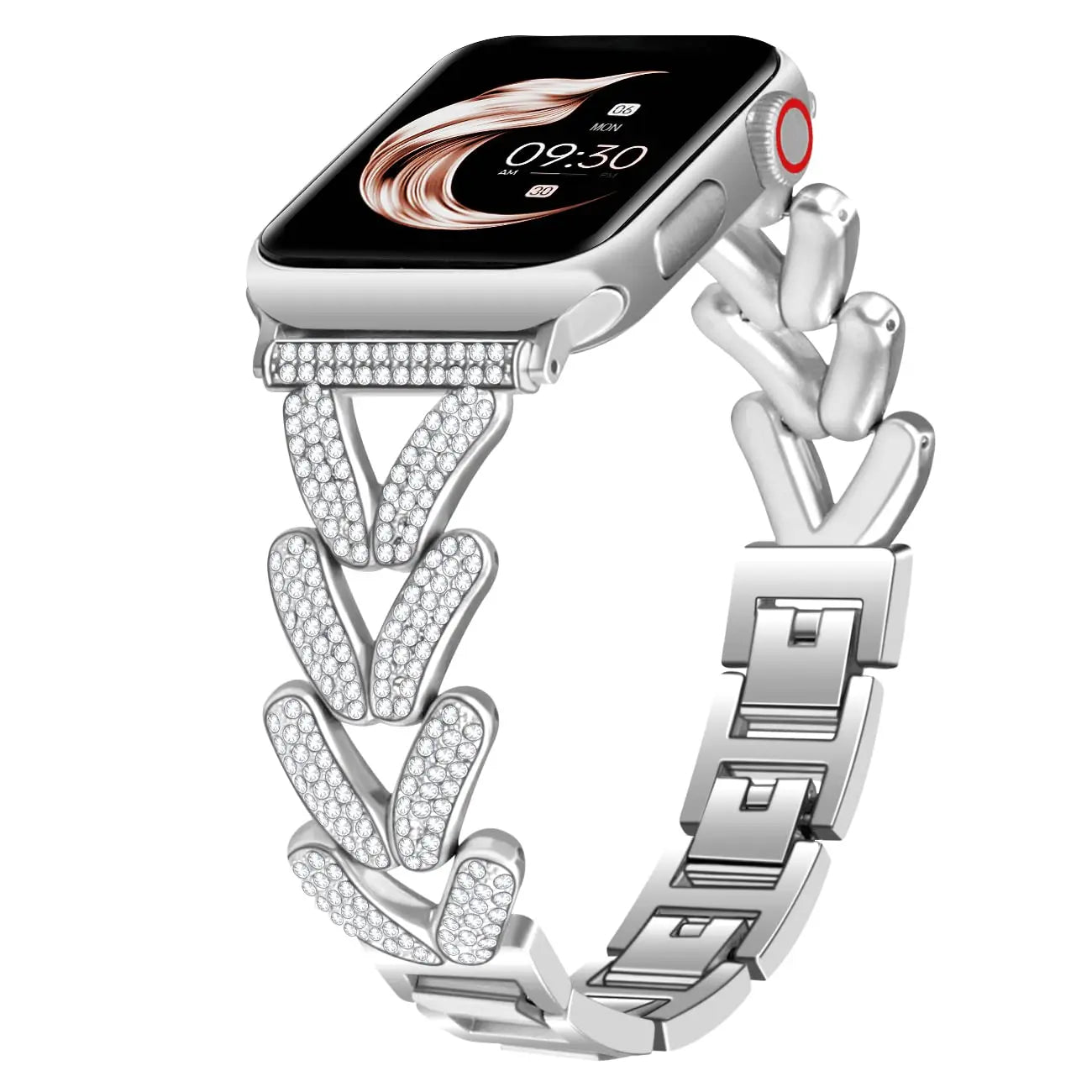 Bling Diamond Stainless Steel Apple Watch Band 38mm to 49mm Bracelet - Strap Shack