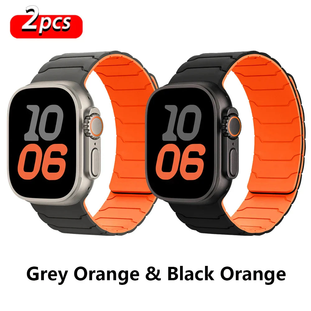 Magnetic Silicone Apple Watch Band 38mm To 46mm Universal Fit - Strap Shack