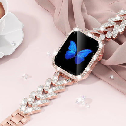 Bling Diamond Stainless Steel Apple Watch Band 38mm to 49mm Bracelet - Strap Shack