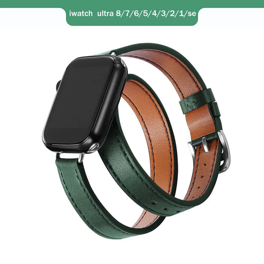 Double Tour Leather Band for Apple Watch - Strap Shack