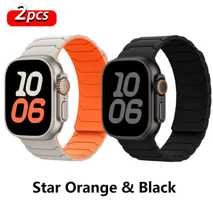 Magnetic Silicone Apple Watch Band 38mm To 46mm Universal Fit - Strap Shack