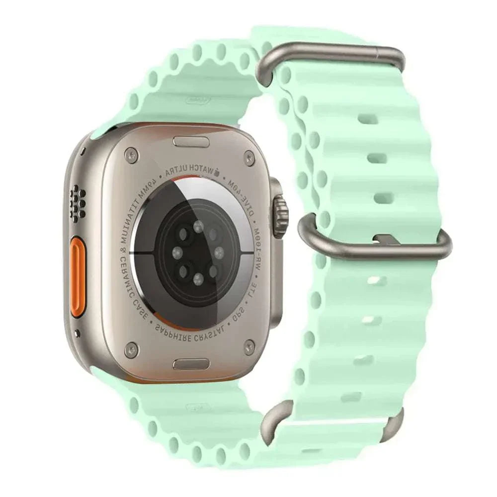 Ocean Band Silicone Watch Strap For Apple Watch Ultra Series 7 8 9 SE 40mm - Strap Shack