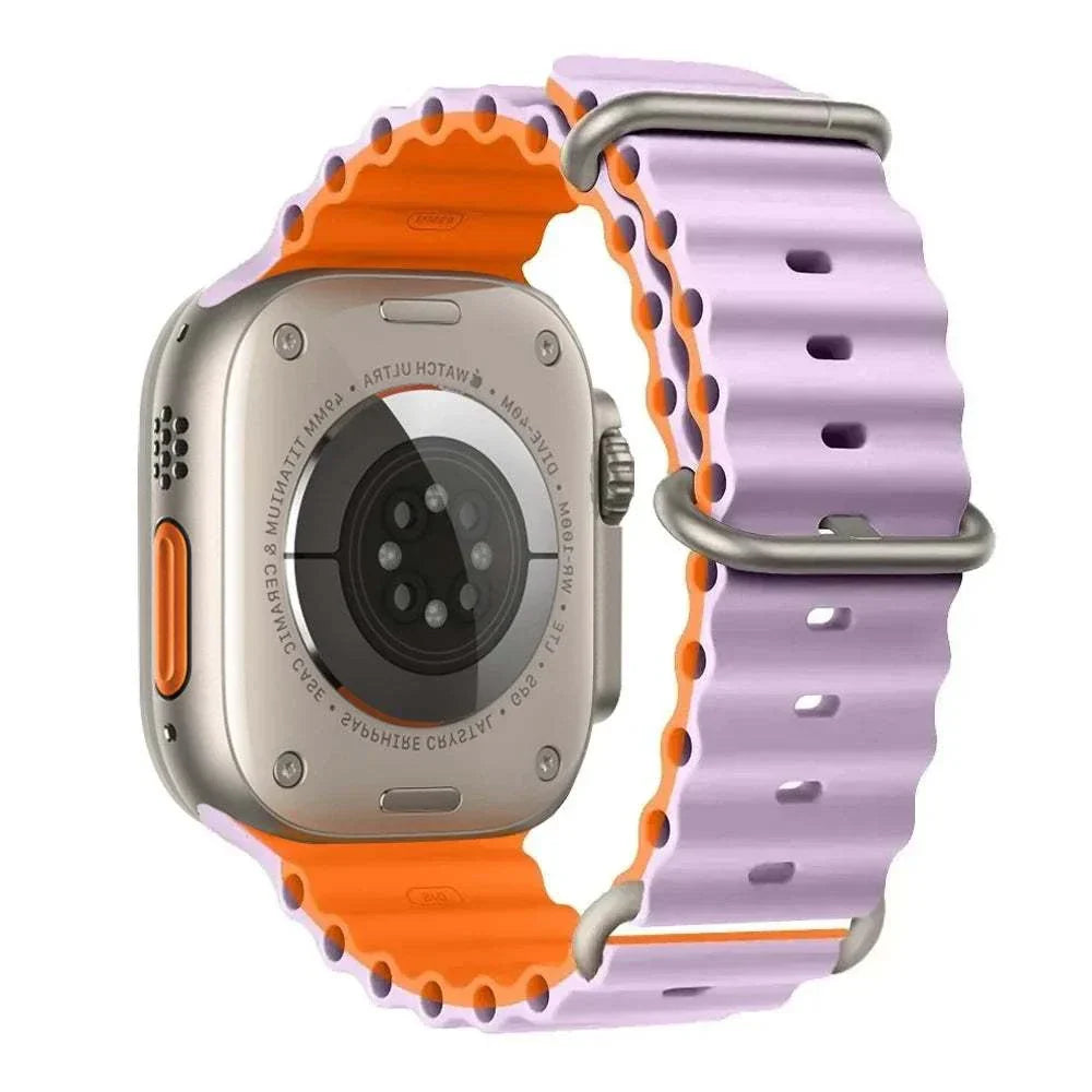 Ocean Band Silicone Watch Strap For Apple Watch Ultra Series 7 8 9 SE 40mm - Strap Shack