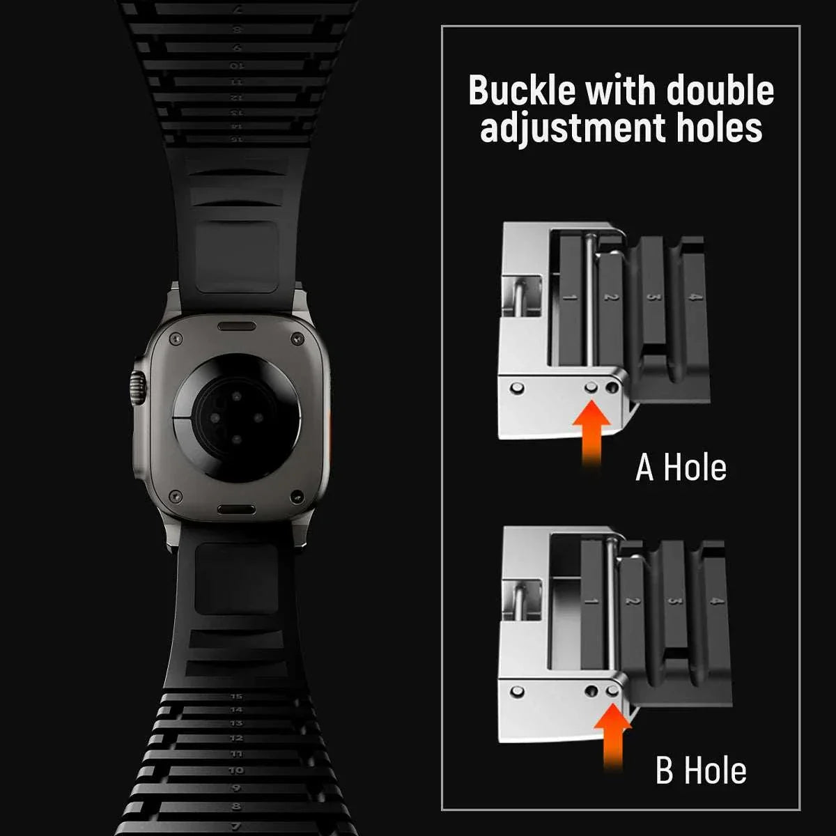 Silicone Sport Band for Apple Watch Ultra 2 49mm 46mm 45mm 44mm Stainless Buckle - Strap Shack