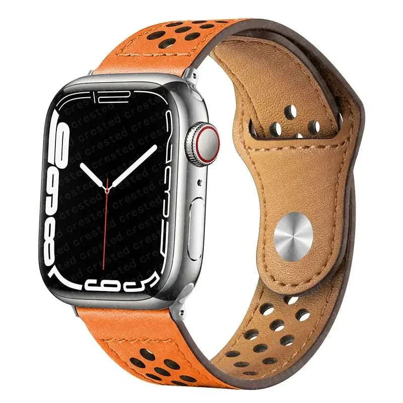 Leather Watch Band For Apple Watch 38mm 40mm 41mm 42mm 44mm 45mm 46mm 49mm - Strap Shack