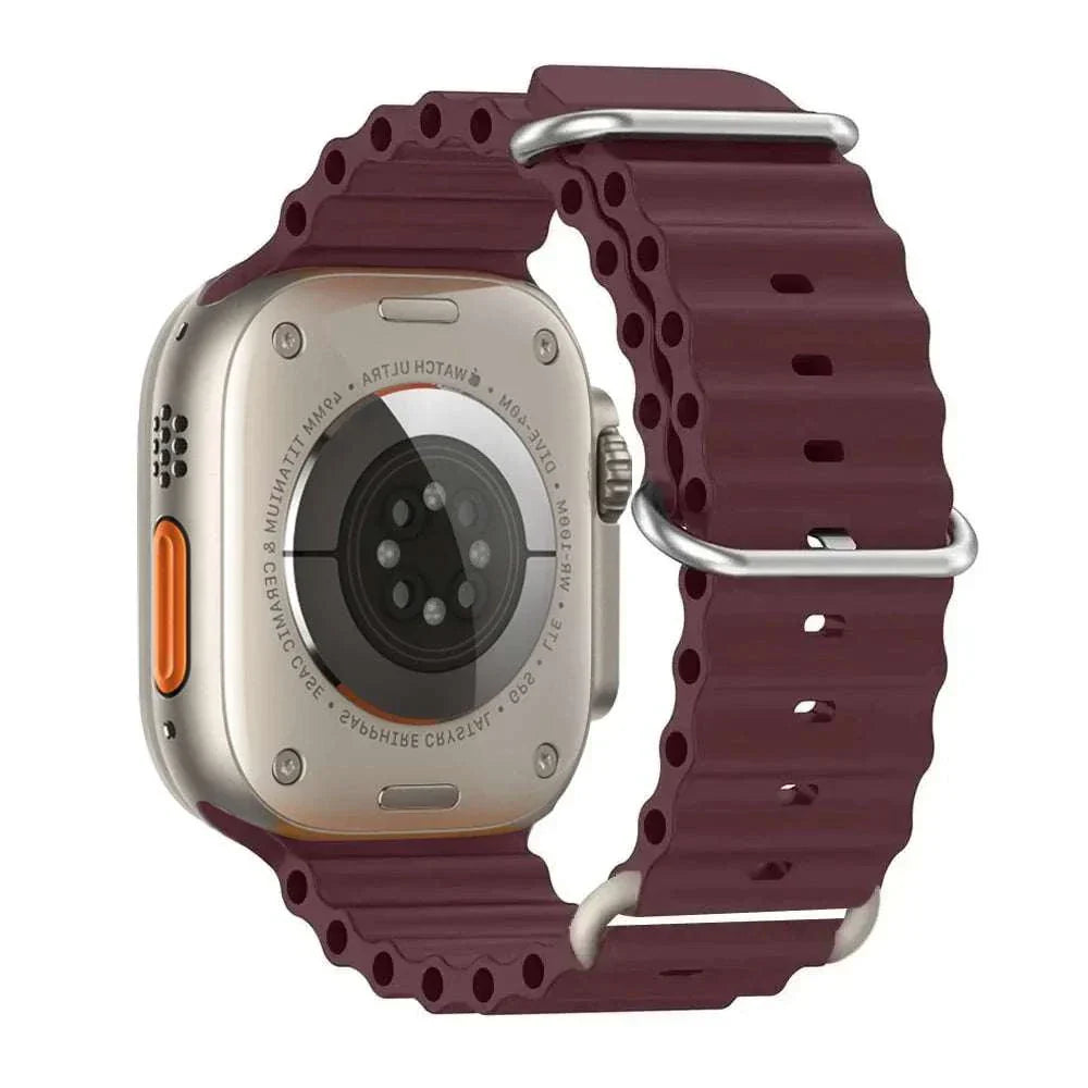 Ocean Band Silicone Watch Strap For Apple Watch Ultra Series 7 8 9 SE 40mm - Strap Shack