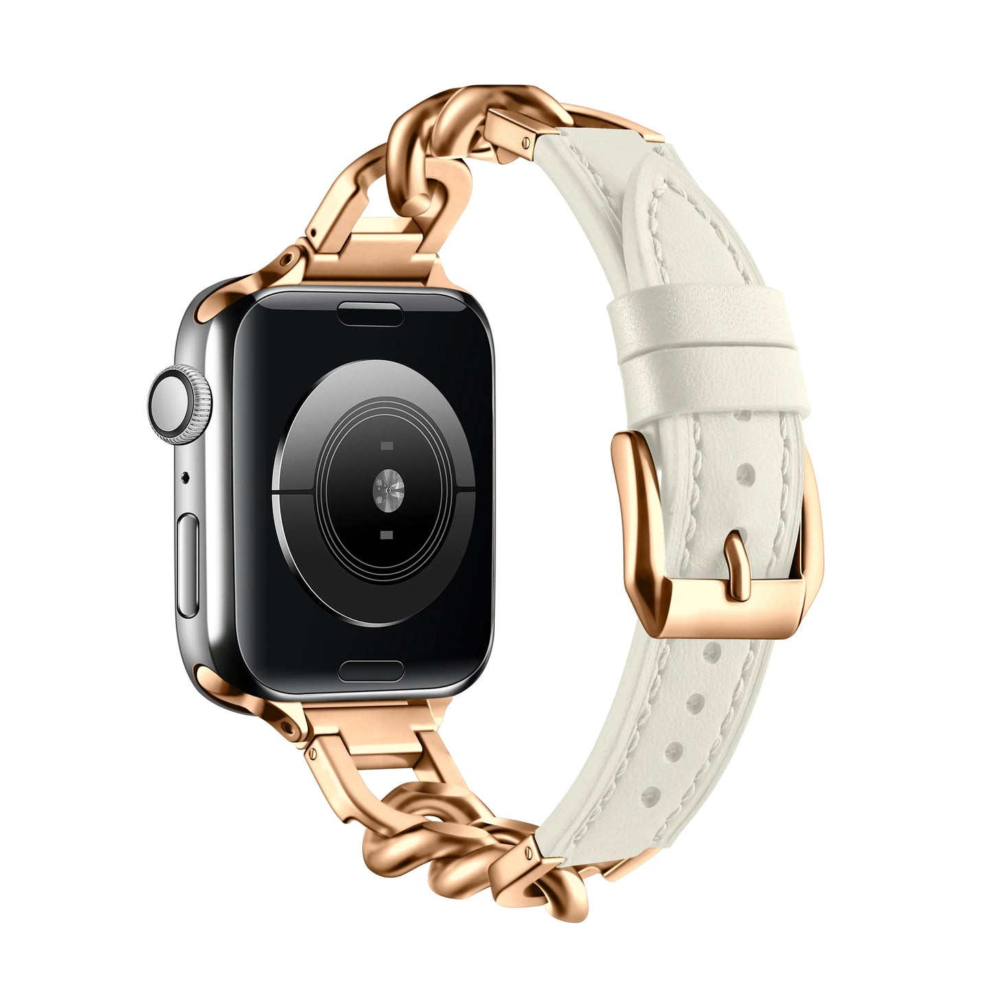 Leather Band for Apple Watch Ultra 49mm Stainless Steel Clasp Strap - Strap Shack