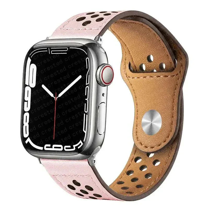Leather Watch Band For Apple Watch 38mm 40mm 41mm 42mm 44mm 45mm 46mm 49mm - Strap Shack