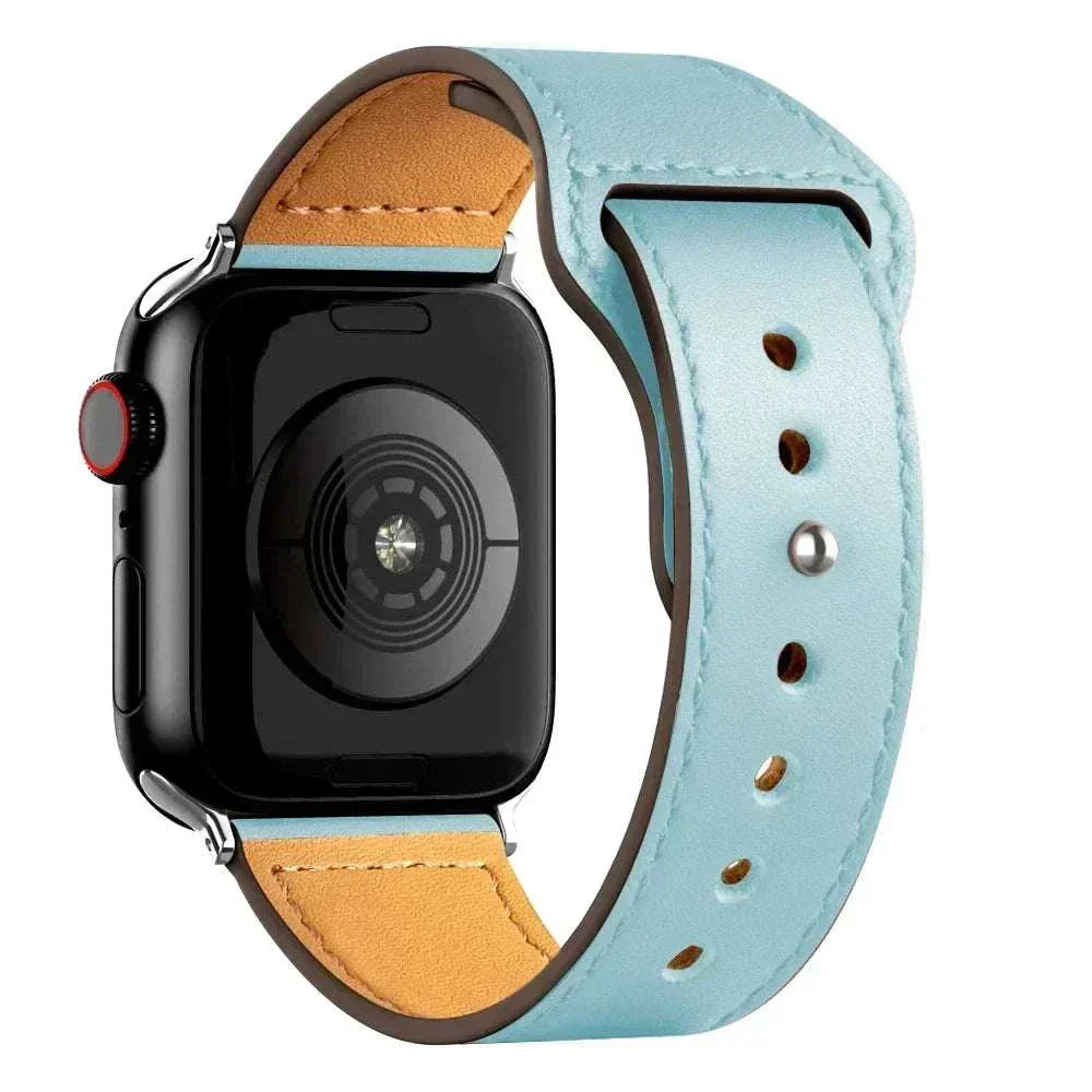 Leather Apple Watch Bands 38mm to 49mm Compatible with Series 3 9 Ultra 2 SE - Strap Shack