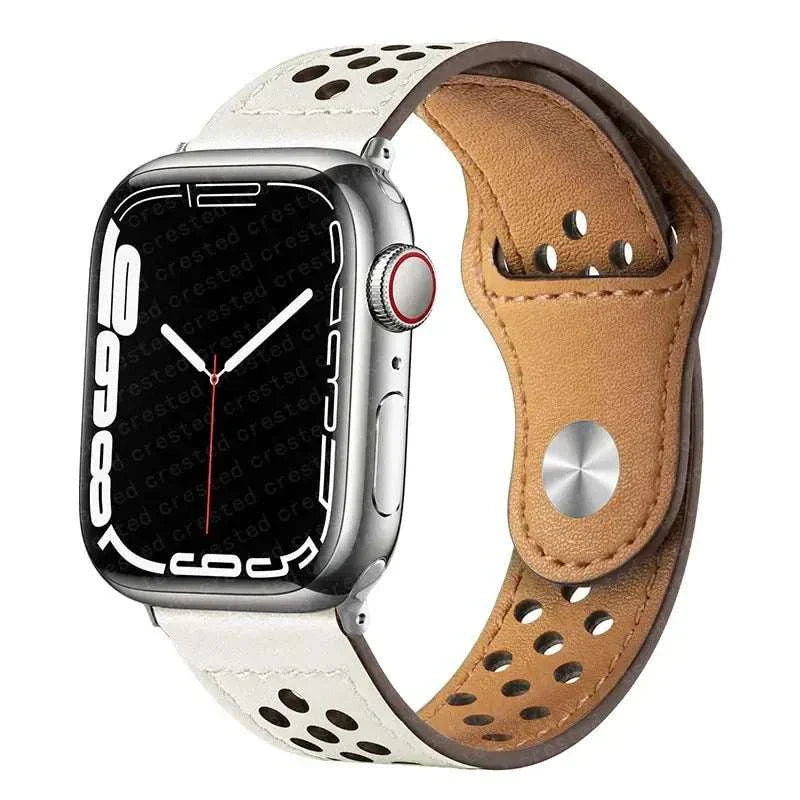 Leather Watch Band For Apple Watch 38mm 40mm 41mm 42mm 44mm 45mm 46mm 49mm - Strap Shack