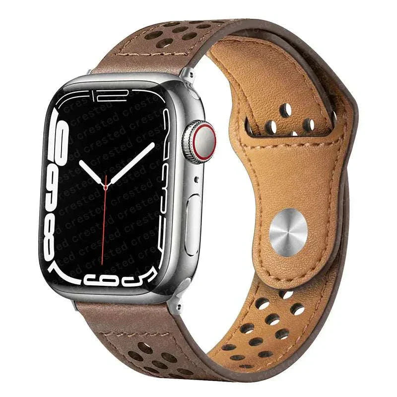 Leather Watch Band For Apple Watch 38mm 40mm 41mm 42mm 44mm 45mm 46mm 49mm - Strap Shack