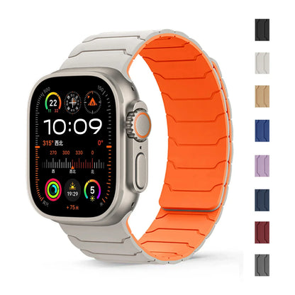 Magnetic Silicone Apple Watch Band 38mm To 46mm Universal Fit - Strap Shack