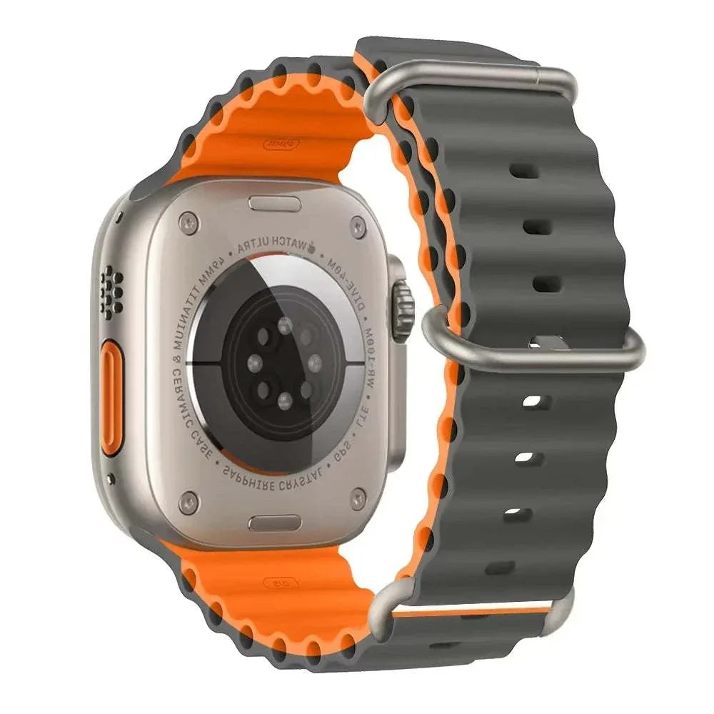 Ocean Band Silicone Watch Strap For Apple Watch Ultra Series 7 8 9 SE 40mm - Strap Shack