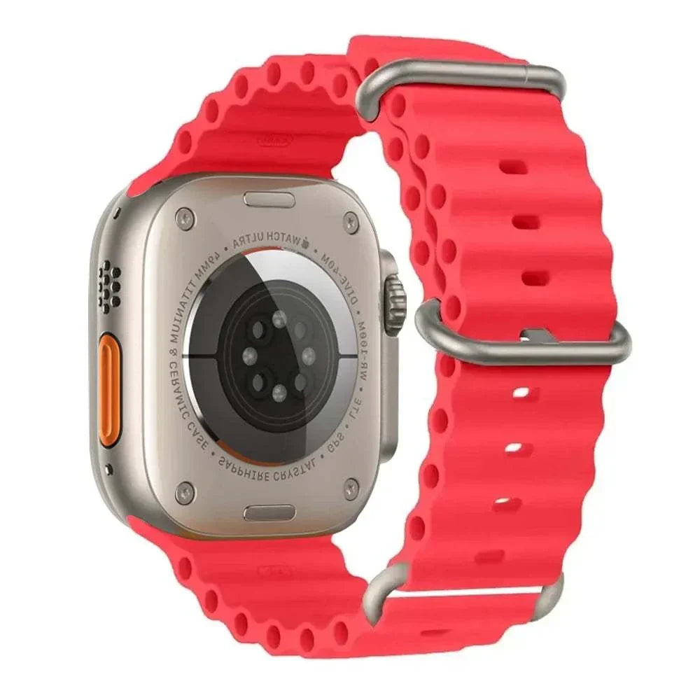 Ocean Band Silicone Watch Strap For Apple Watch Ultra Series 7 8 9 SE 40mm - Strap Shack