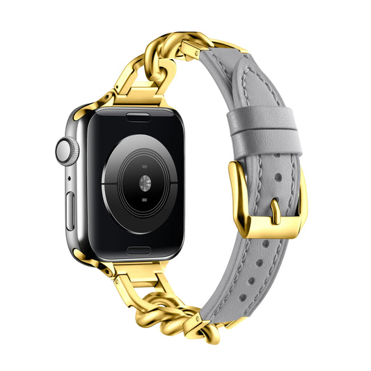 Leather Band for Apple Watch Ultra 49mm Stainless Steel Clasp Strap - Strap Shack