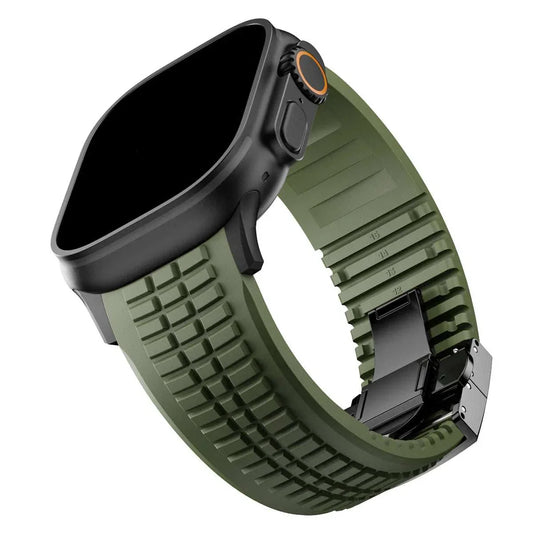 Silicone Sport Band for Apple Watch Ultra 2 49mm 46mm 45mm 44mm Stainless Buckle - Strap Shack