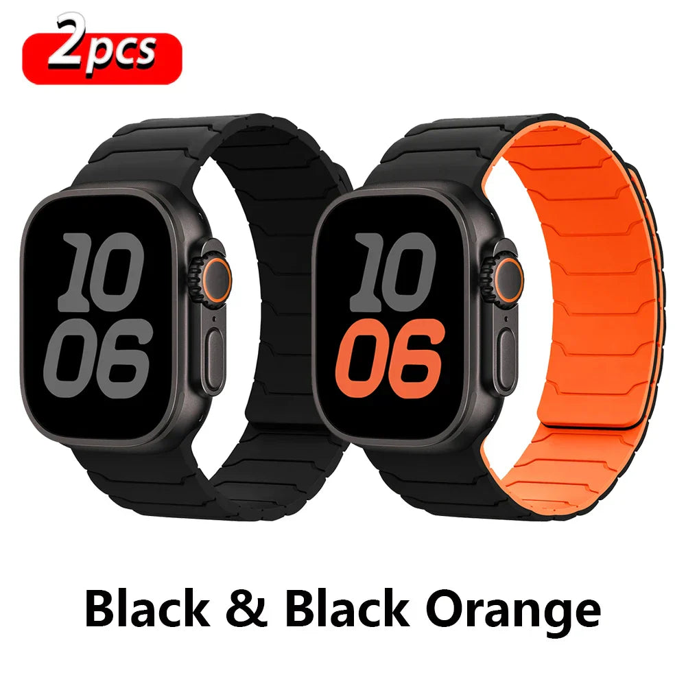 Magnetic Silicone Apple Watch Band 38mm To 46mm Universal Fit - Strap Shack