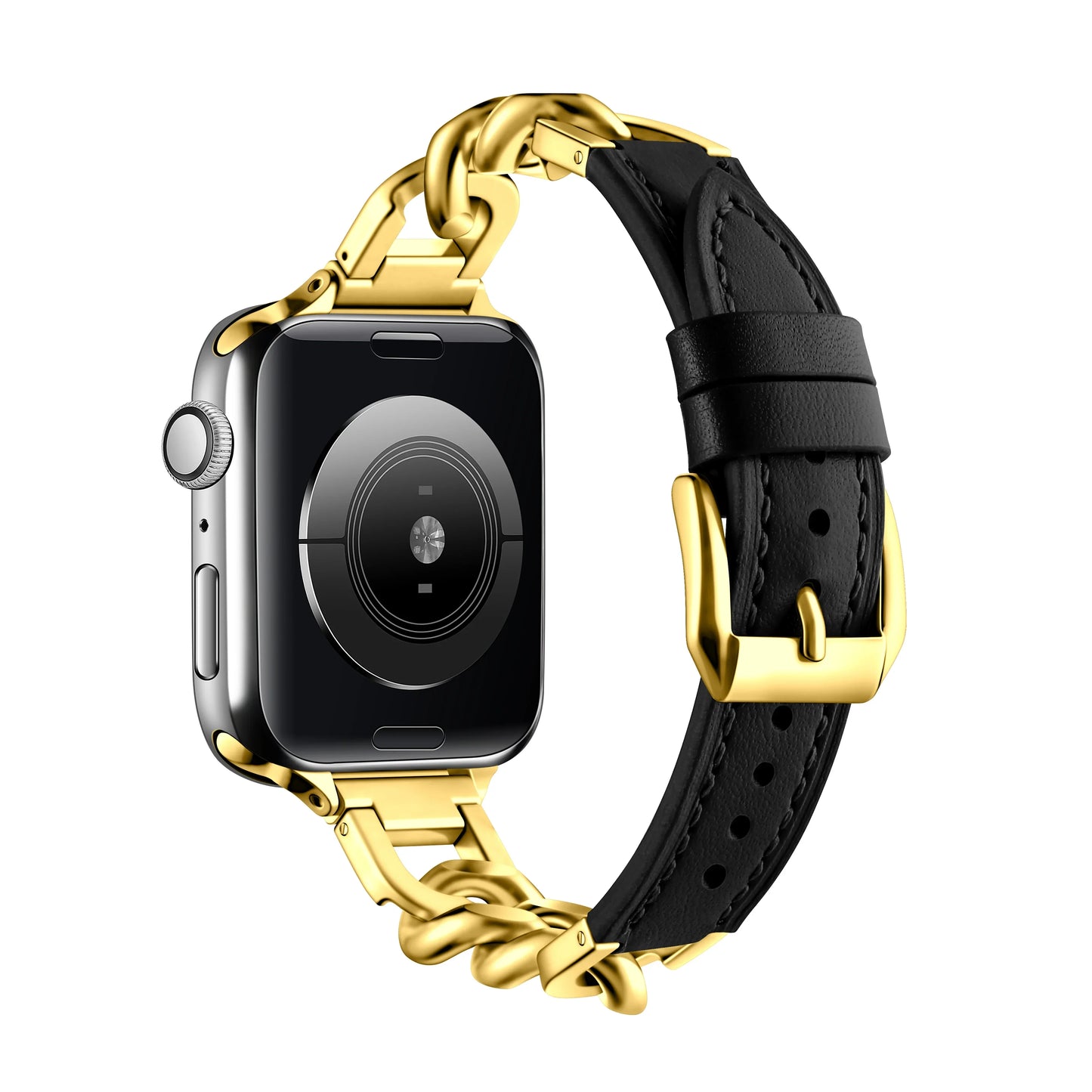 Leather Band for Apple Watch Ultra 49mm Stainless Steel Clasp Strap - Strap Shack
