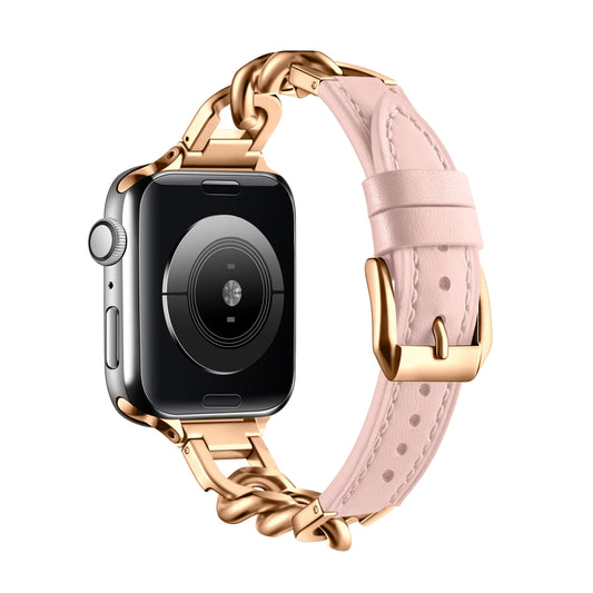Leather Band for Apple Watch Ultra 49mm Stainless Steel Clasp Strap - Strap Shack