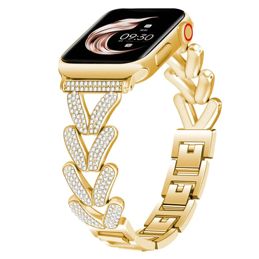 Bling Diamond Stainless Steel Apple Watch Band 38mm to 49mm Bracelet - Strap Shack