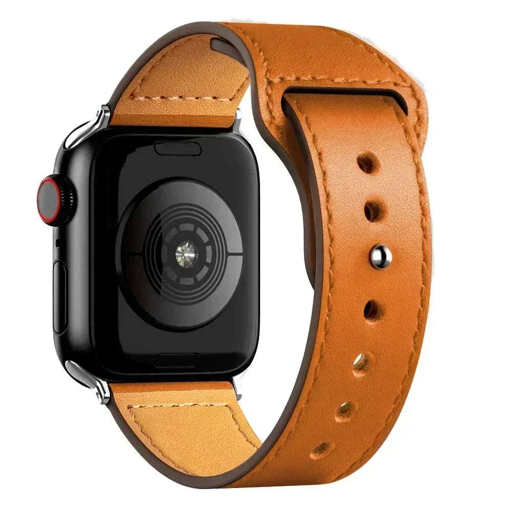 Leather Apple Watch Bands 38mm to 49mm Compatible with Series 3 9 Ultra 2 SE - Strap Shack