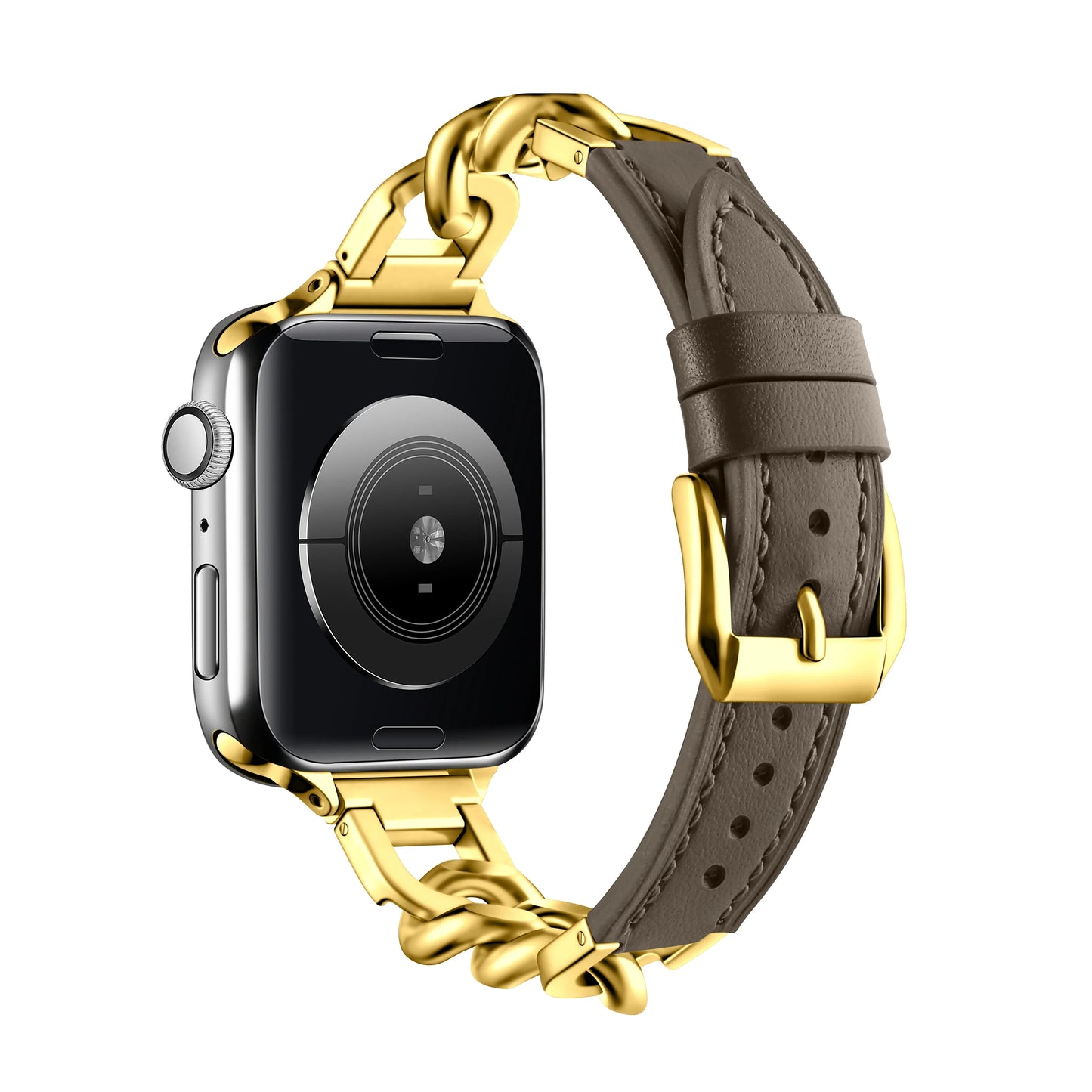 Leather Band for Apple Watch Ultra 49mm Stainless Steel Clasp Strap - Strap Shack