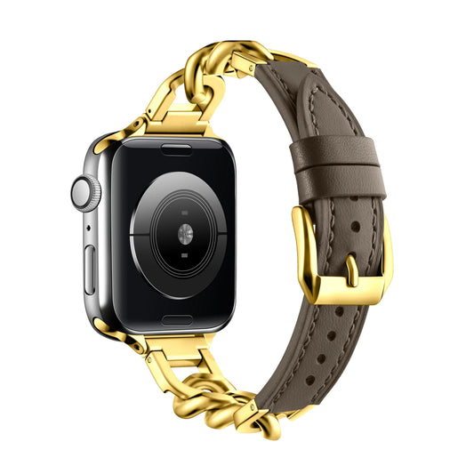 Leather Band for Apple Watch Ultra 49mm Stainless Steel Clasp Strap - Strap Shack