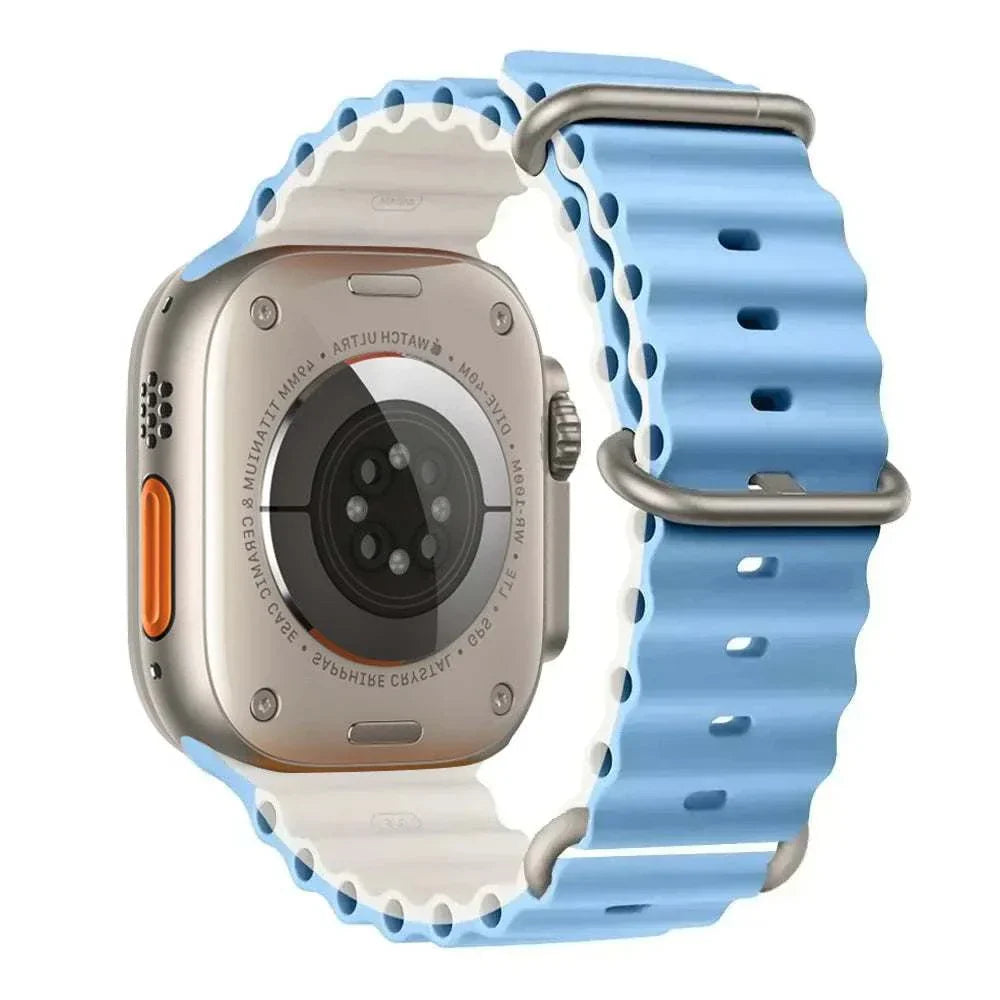 Ocean Band Silicone Watch Strap For Apple Watch Ultra Series 7 8 9 SE 40mm - Strap Shack