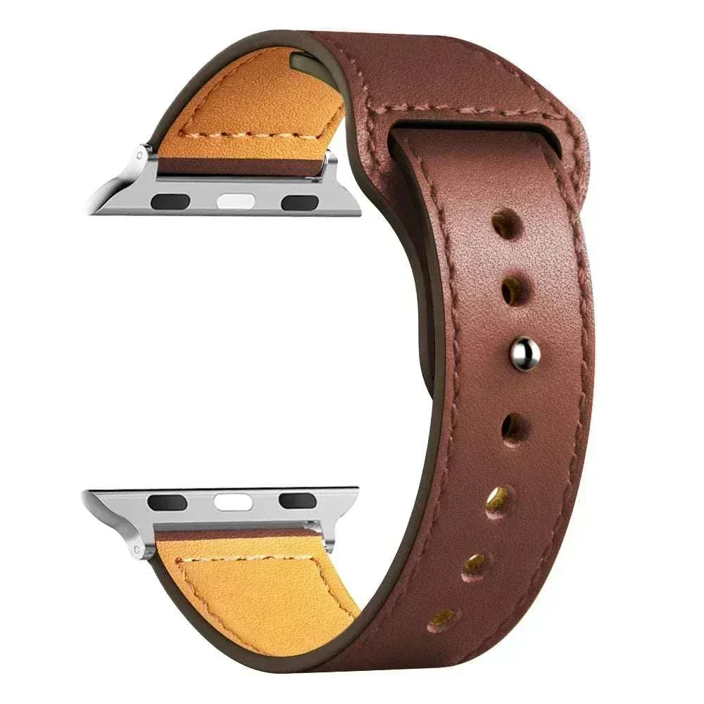 Leather Apple Watch Bands 38mm to 49mm Compatible with Series 3 9 Ultra 2 SE - Strap Shack