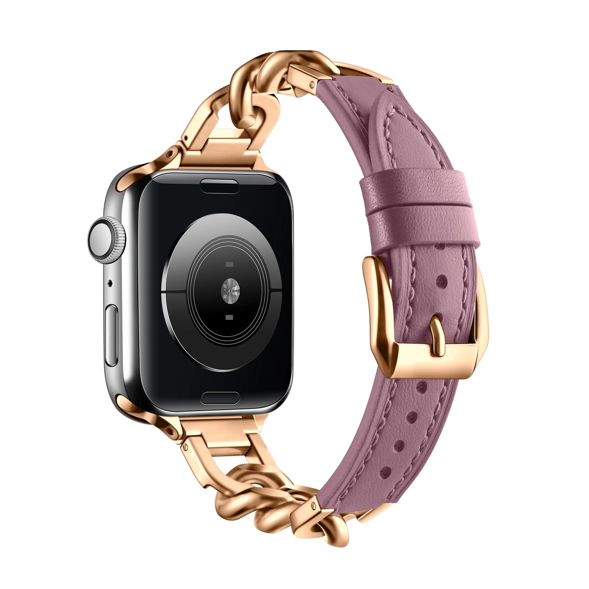 Leather Band for Apple Watch Ultra 49mm Stainless Steel Clasp Strap - Strap Shack