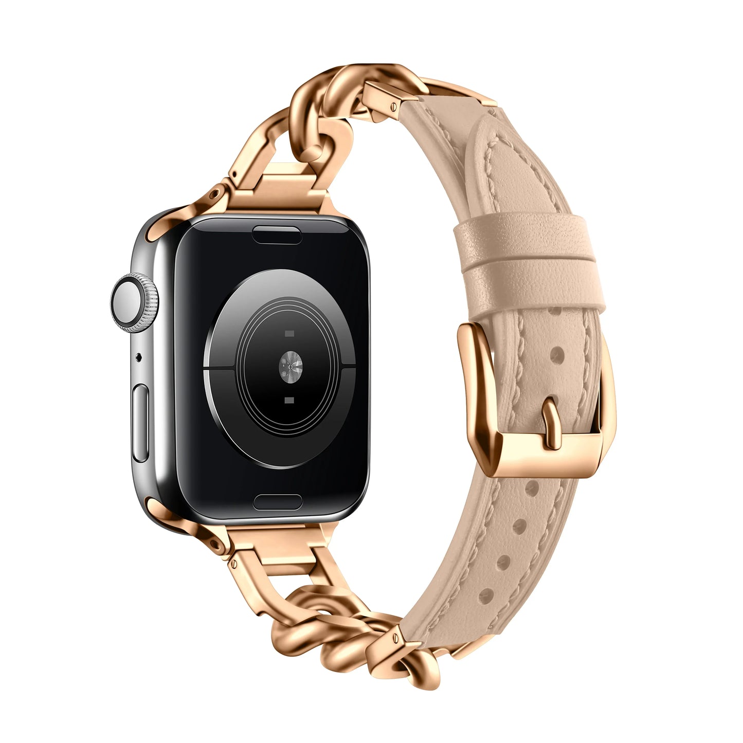 Leather Band for Apple Watch Ultra 49mm Stainless Steel Clasp Strap - Strap Shack