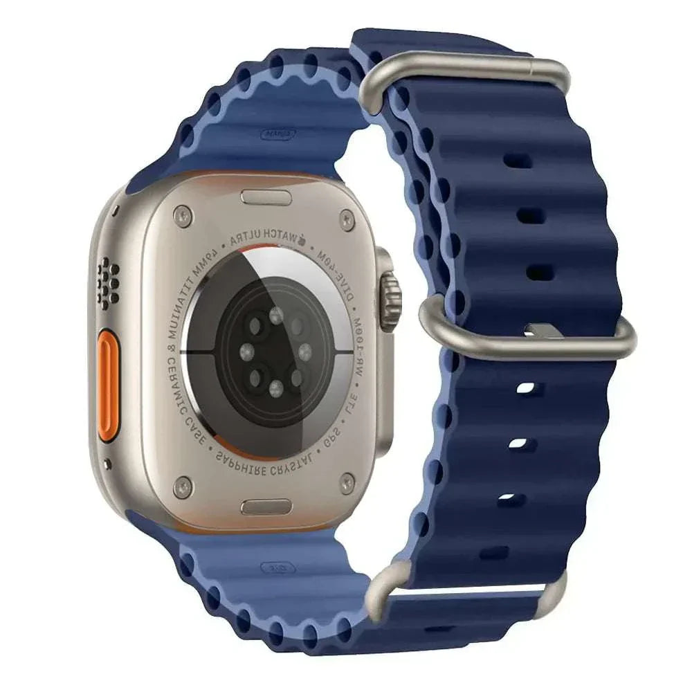 Ocean Band Silicone Watch Strap For Apple Watch Ultra Series 7 8 9 SE 40mm - Strap Shack